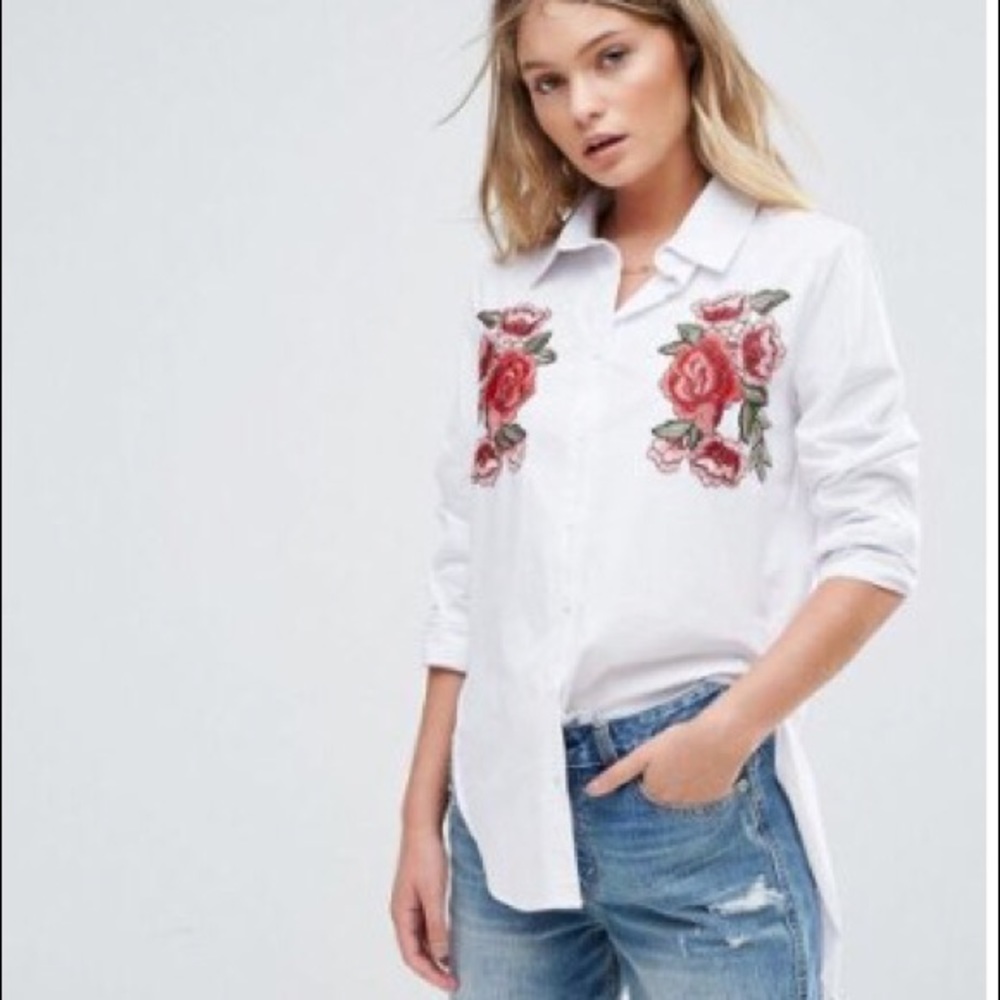 Parisian Floral Embroidered Shirt